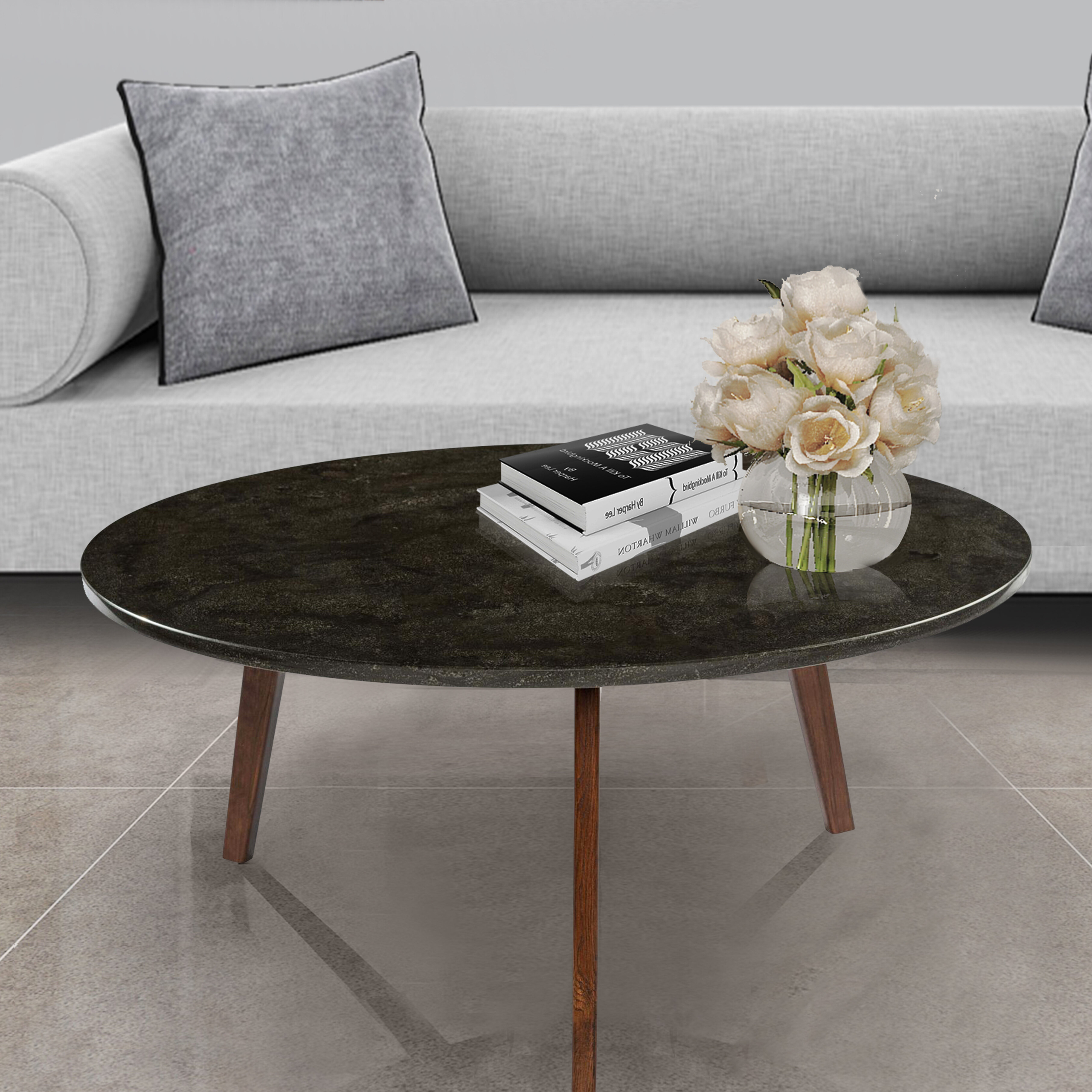 Iola Round Marble Coffee Table