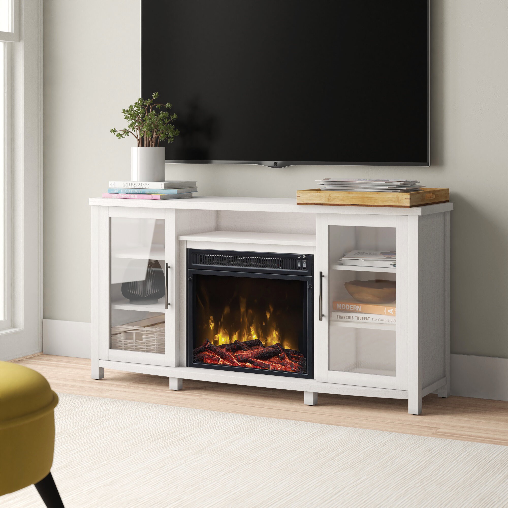 Lockesburg TV Stand for TVs up to 60" with Fireplace Included