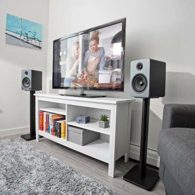 Metal Steel Maximum Stability Fixed Height Speaker Stand Metal Steel Maximum Stability Fixed Height Speaker Stand