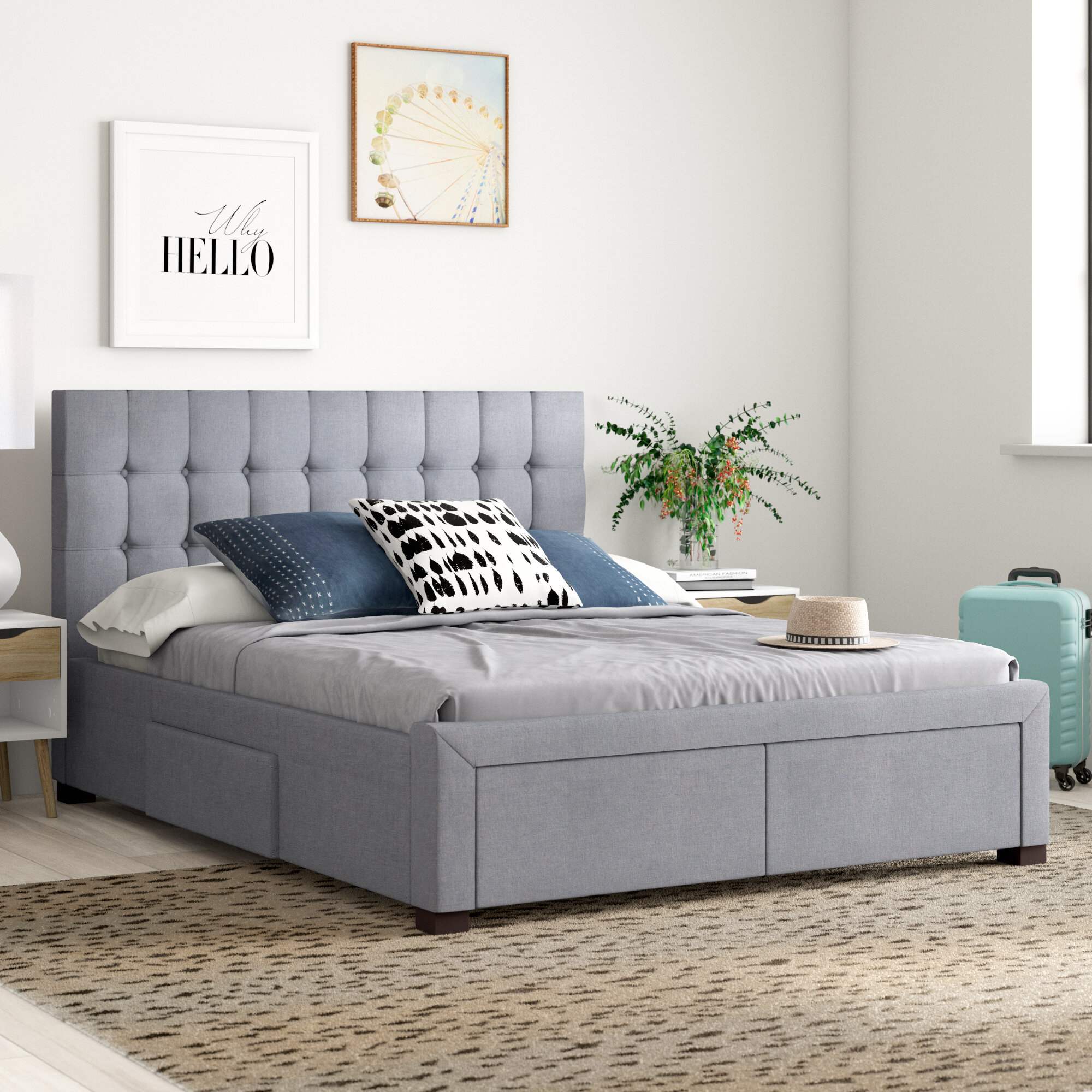 Elizabeth Upholstered Storage Platform Bed - Cosmoliving By 