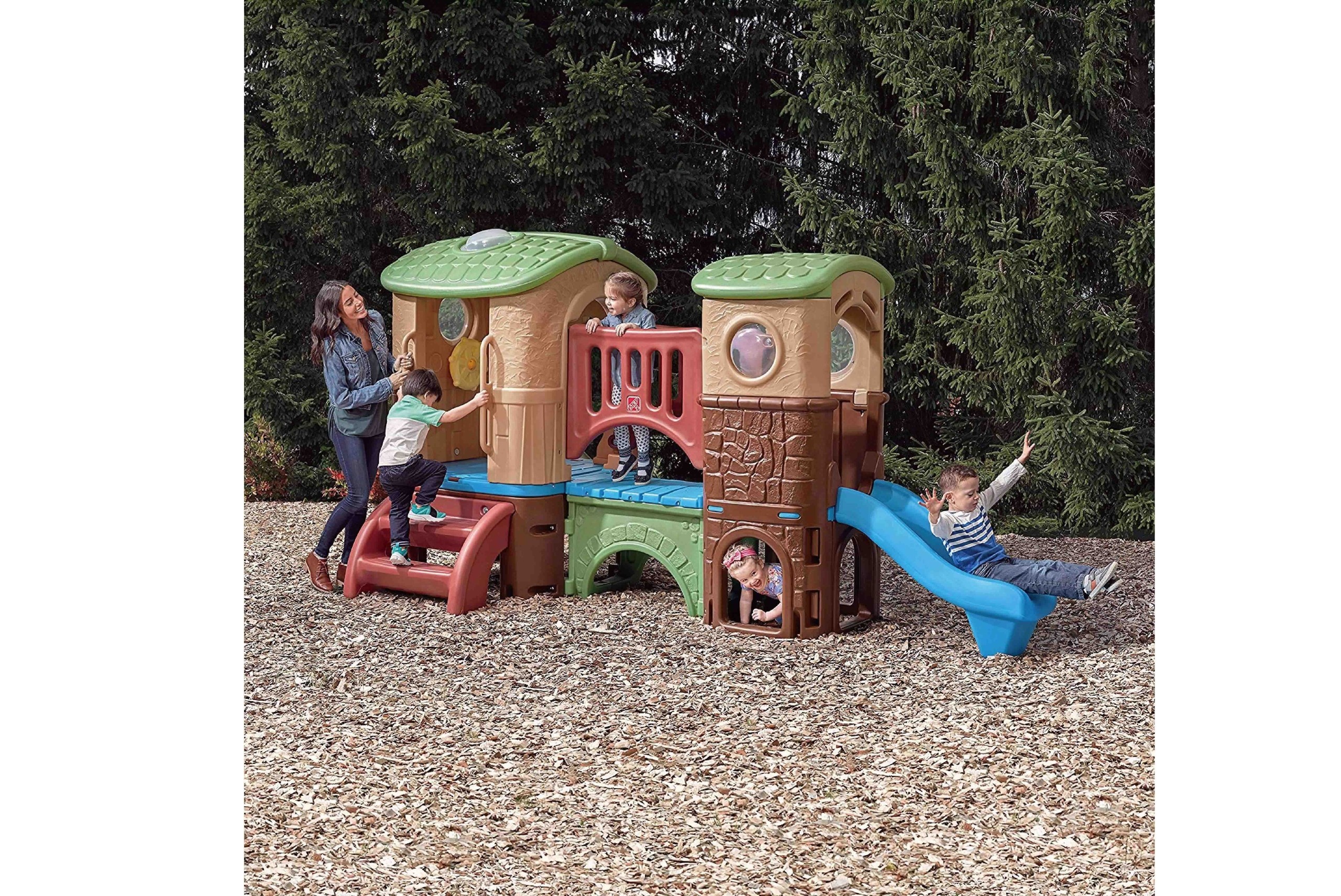 plastic outdoor playhouse with slide