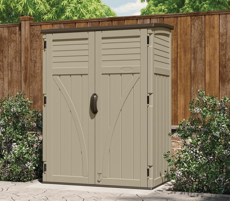 Outdoor 4 ft. W x 2 ft. D Plastic Vertical Tool Shed