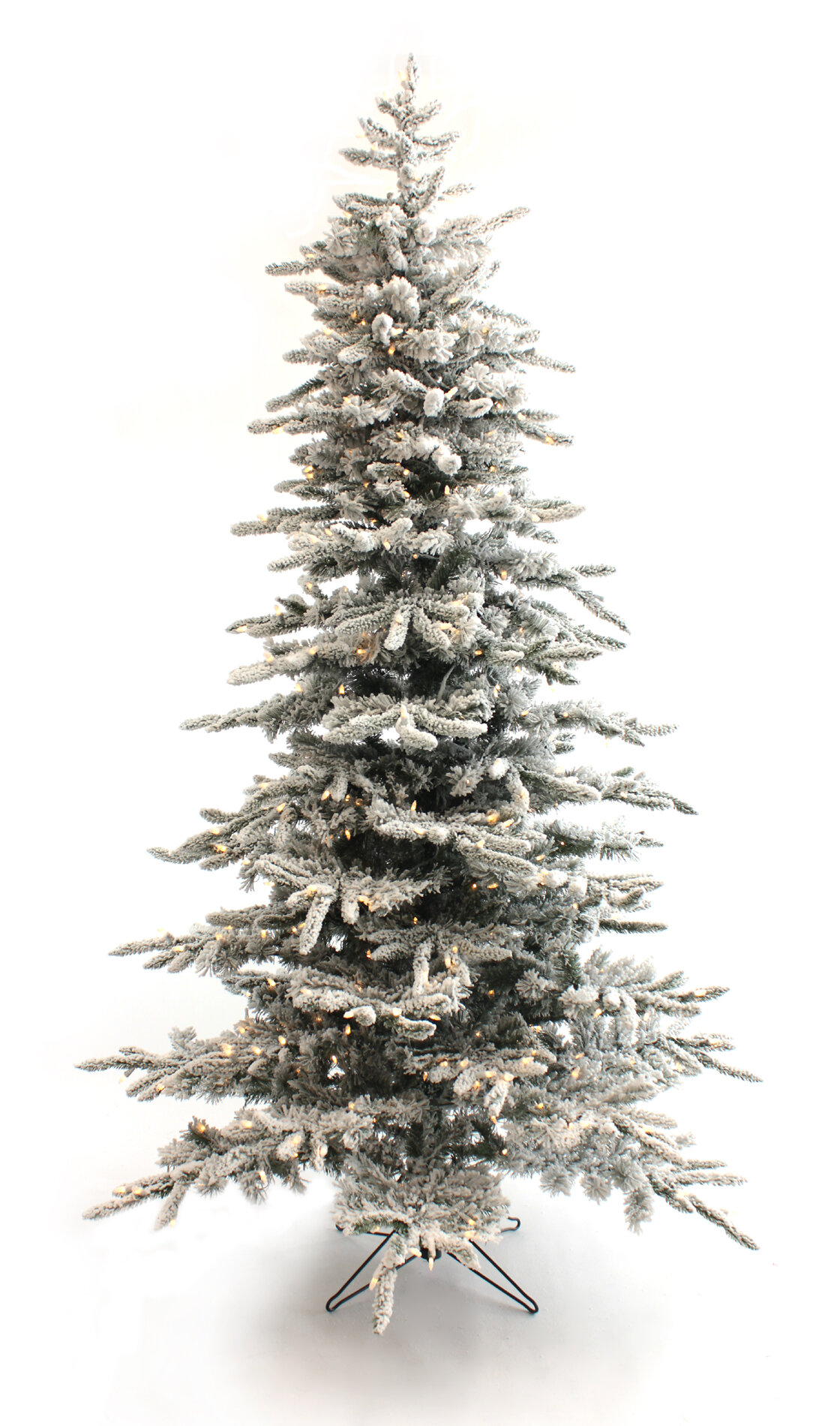 Pre-Lit Slim Green Pine Artificial Christmas Tree with Clear/White Lights
