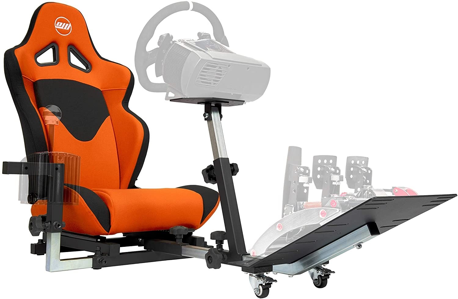 Racing Gaming Seat With Steering Wheel And Pedal Slots 