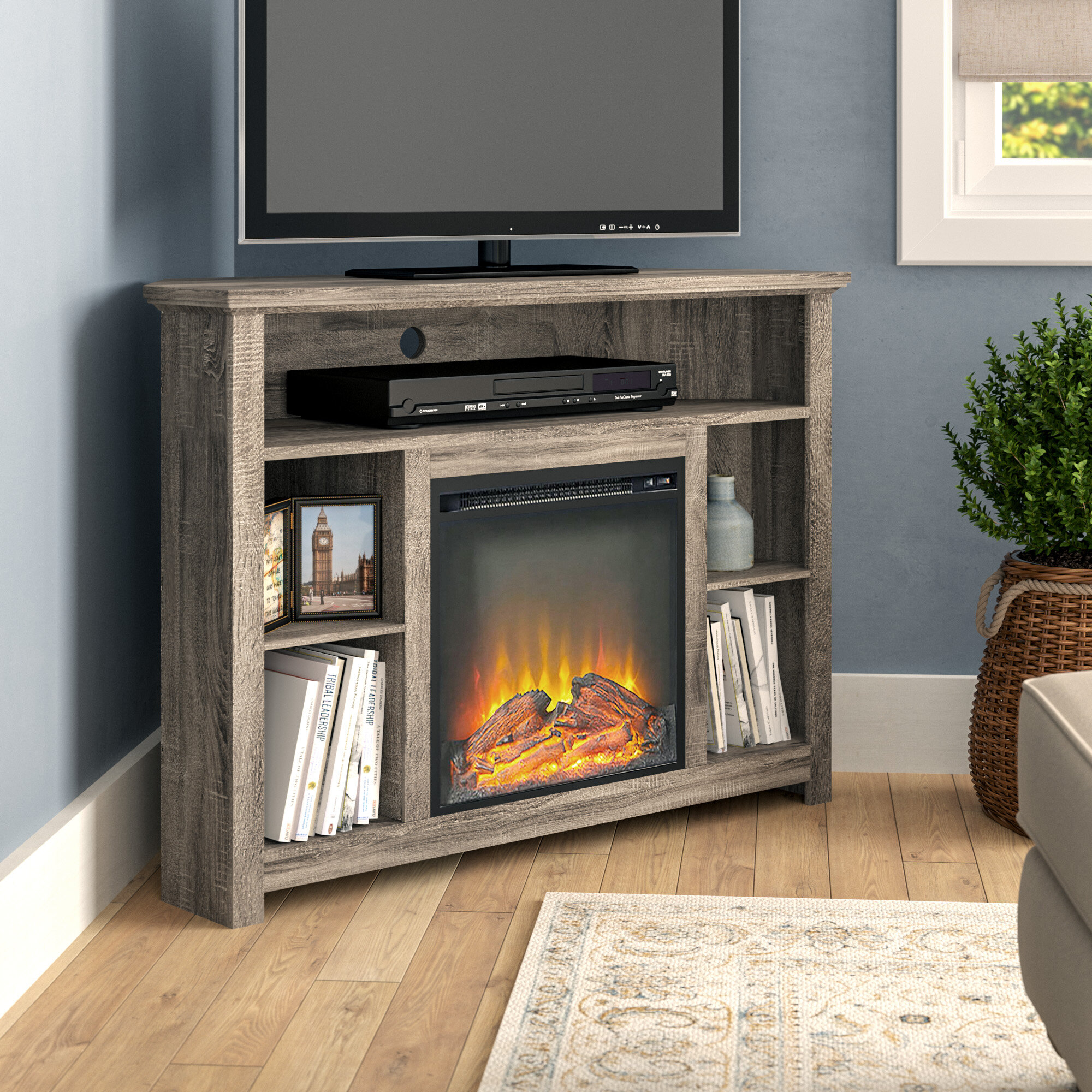 Senecaville TV Stand for TVs up to 50" with Electric Fireplace Included