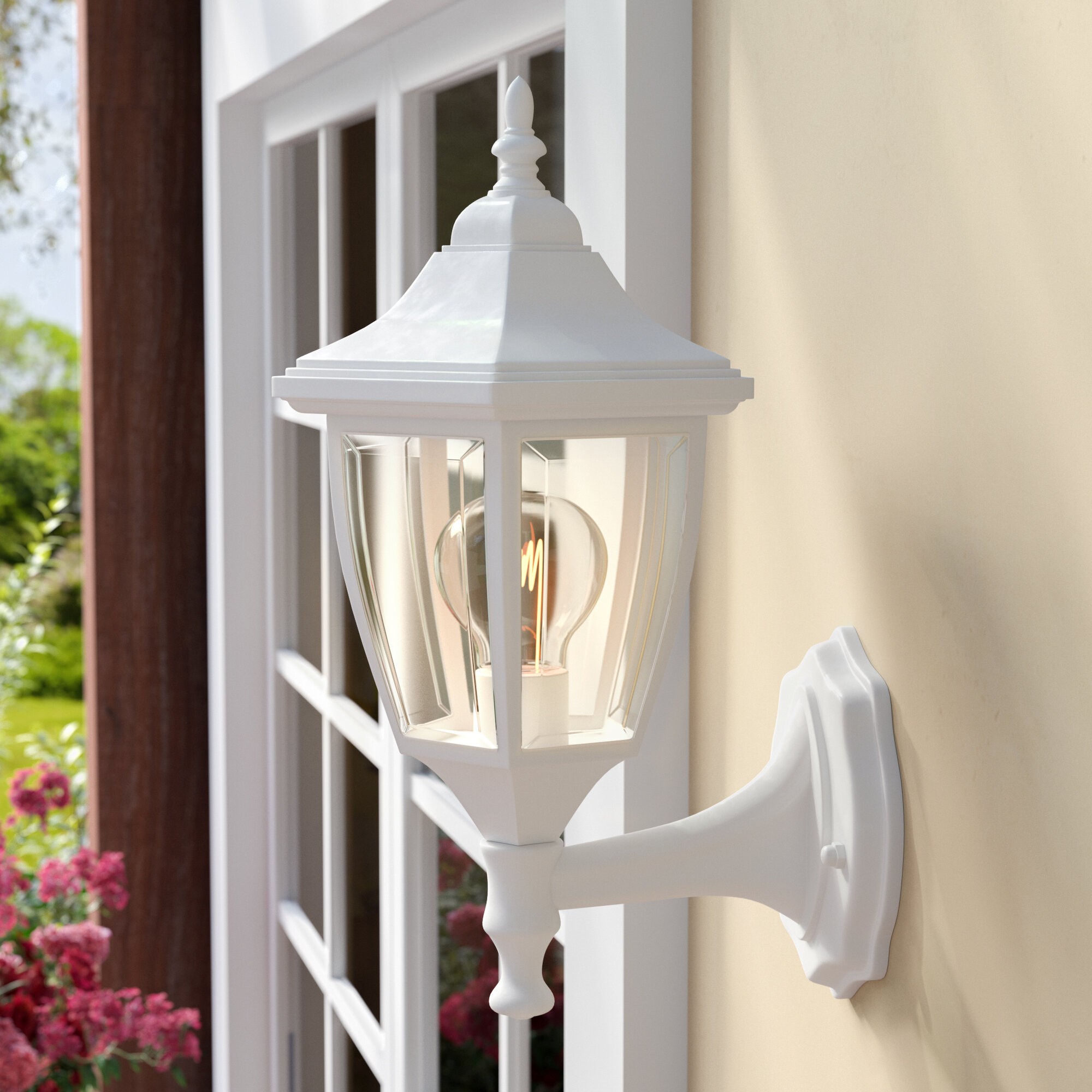 Slusser 1-Light Glass Shaded Outdoor Wall lantern