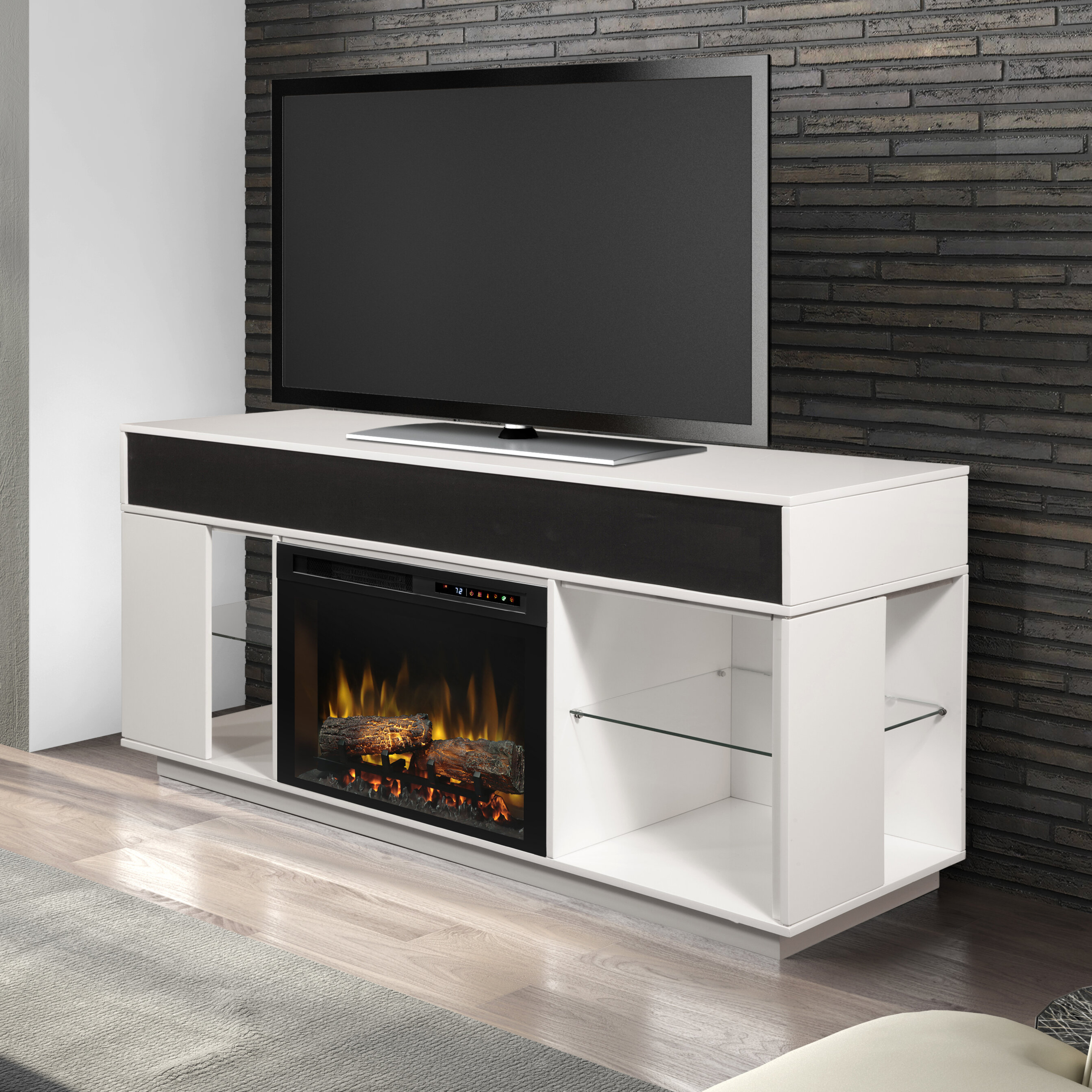 Sound TV Stand for TVs up to 60&#34; with Fireplace Included