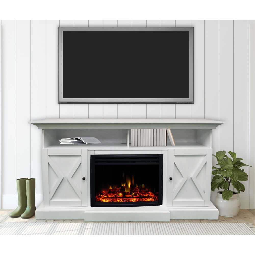 Summit Farmhouse TV Stand for TVs up to 70" with Fireplace Included