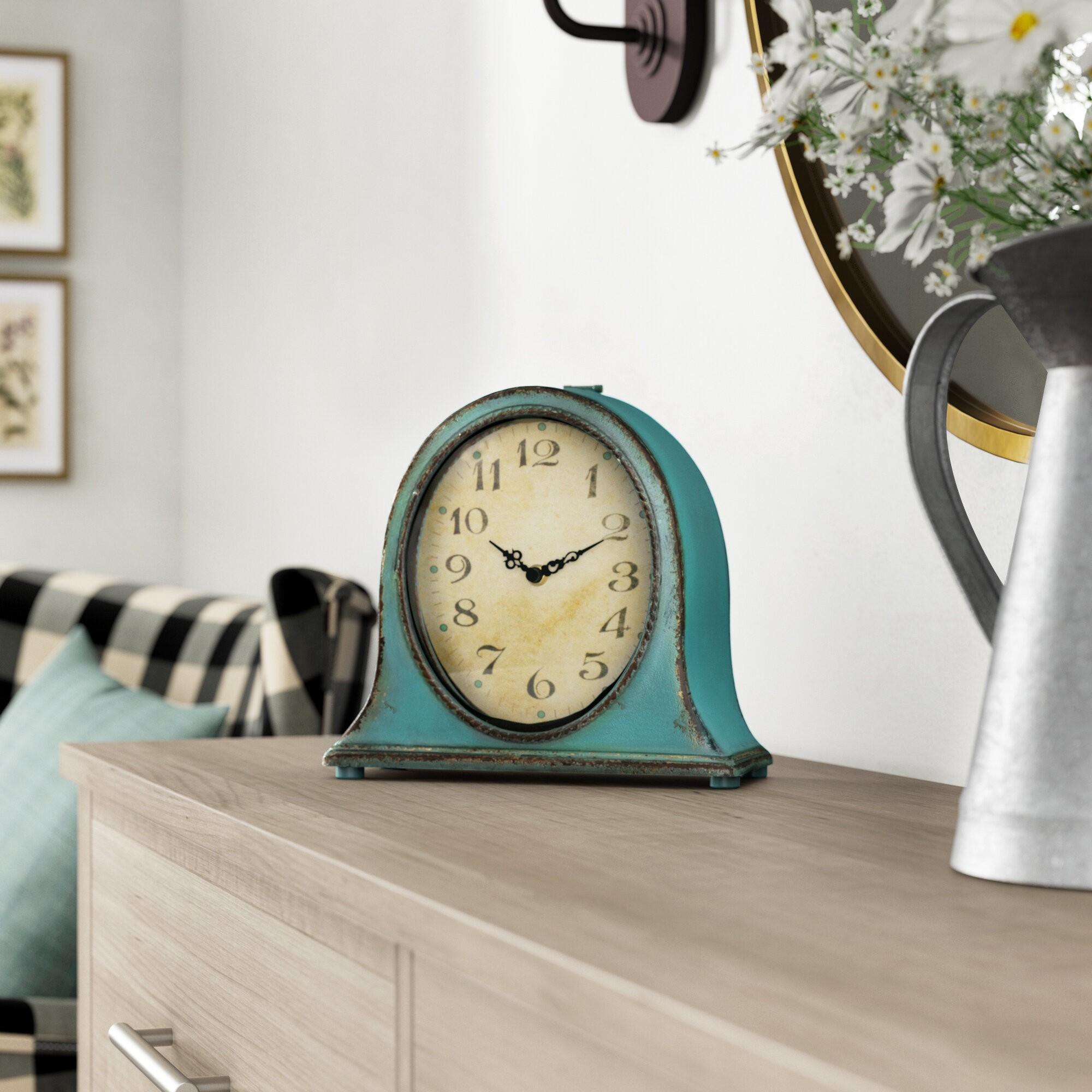 Traditional Metal Mantel Clock