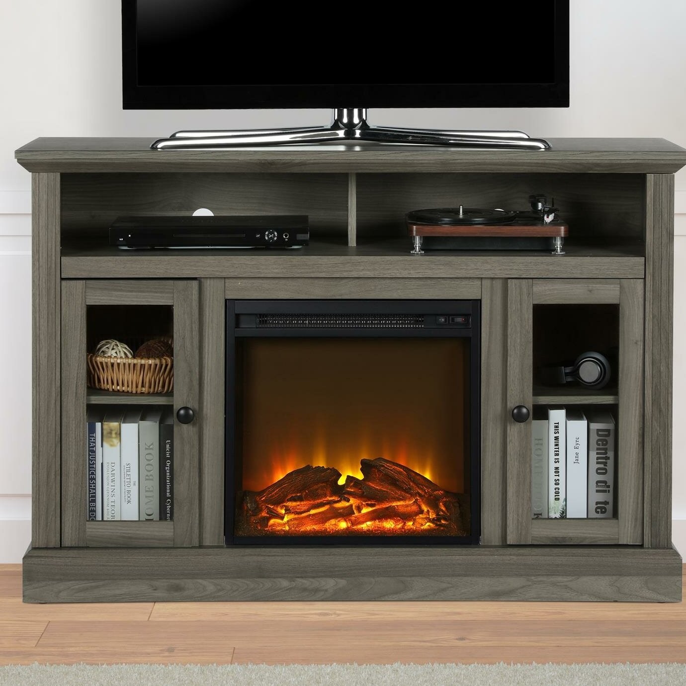 Tucci TV Stand for TVs up to 50" with Electric Fireplace Included