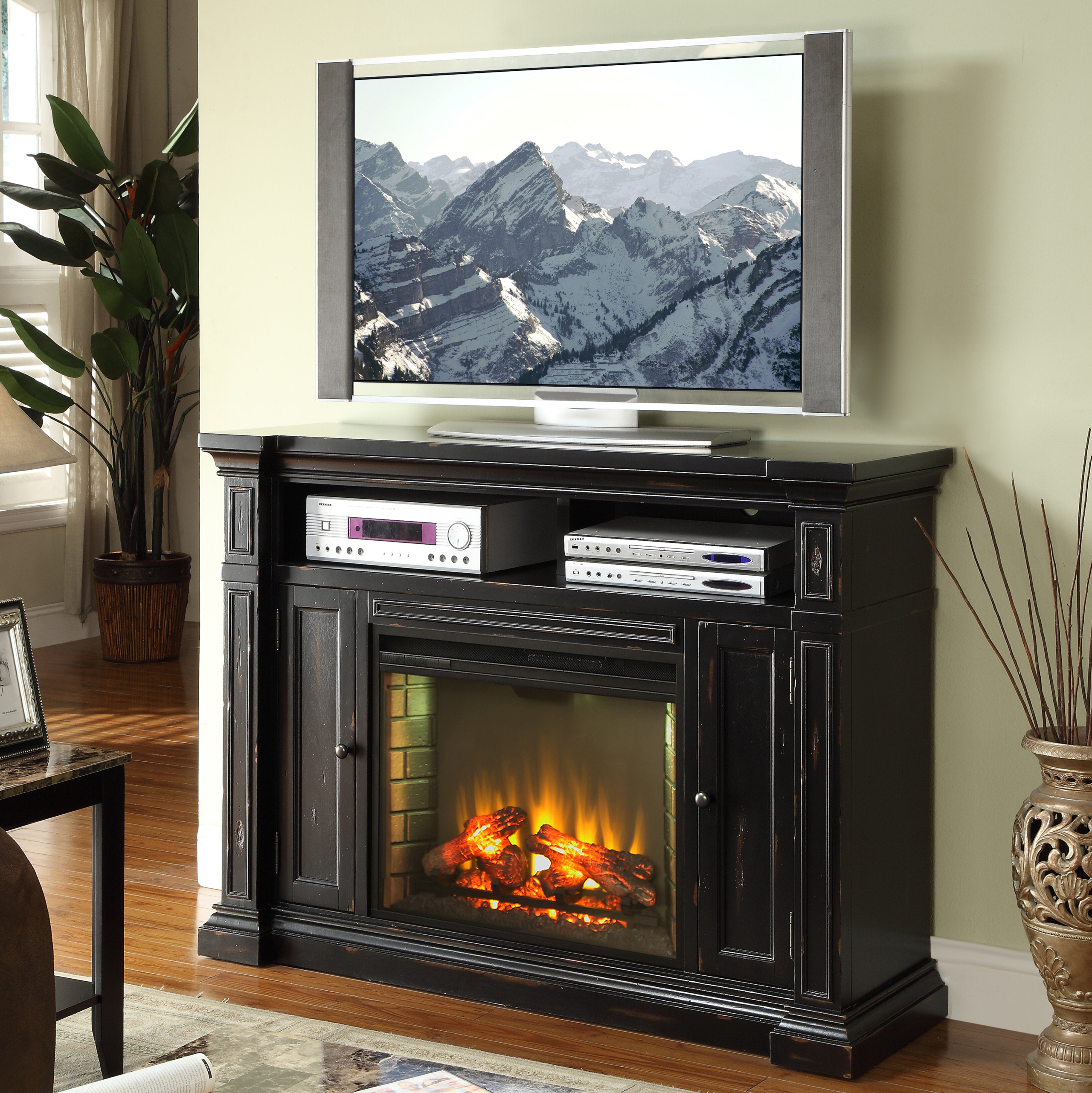 TV Stand for TVs up to 65" with Electric Fireplace Included