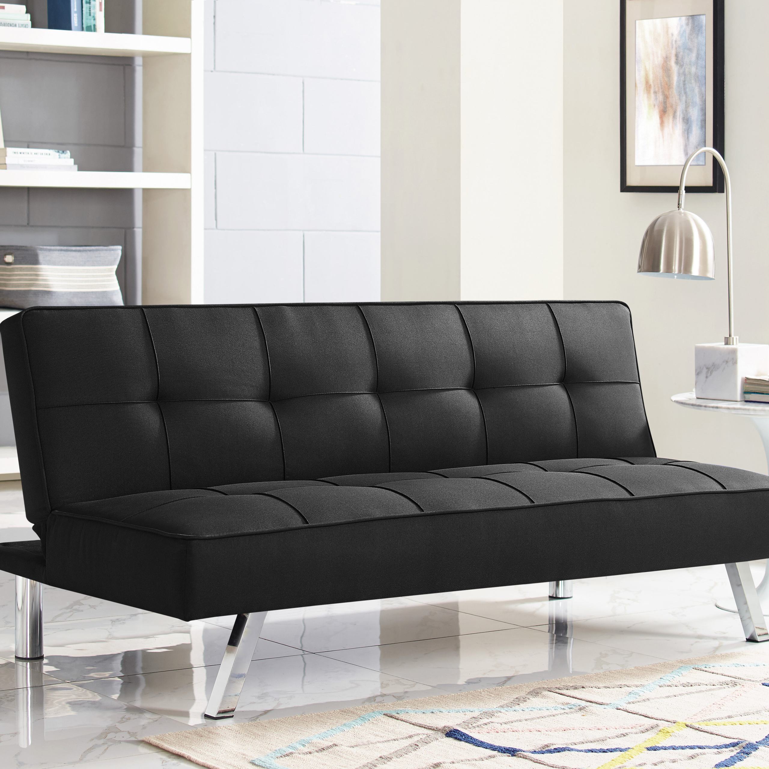Twin 66.1" Tufted Back Convertible Sofa