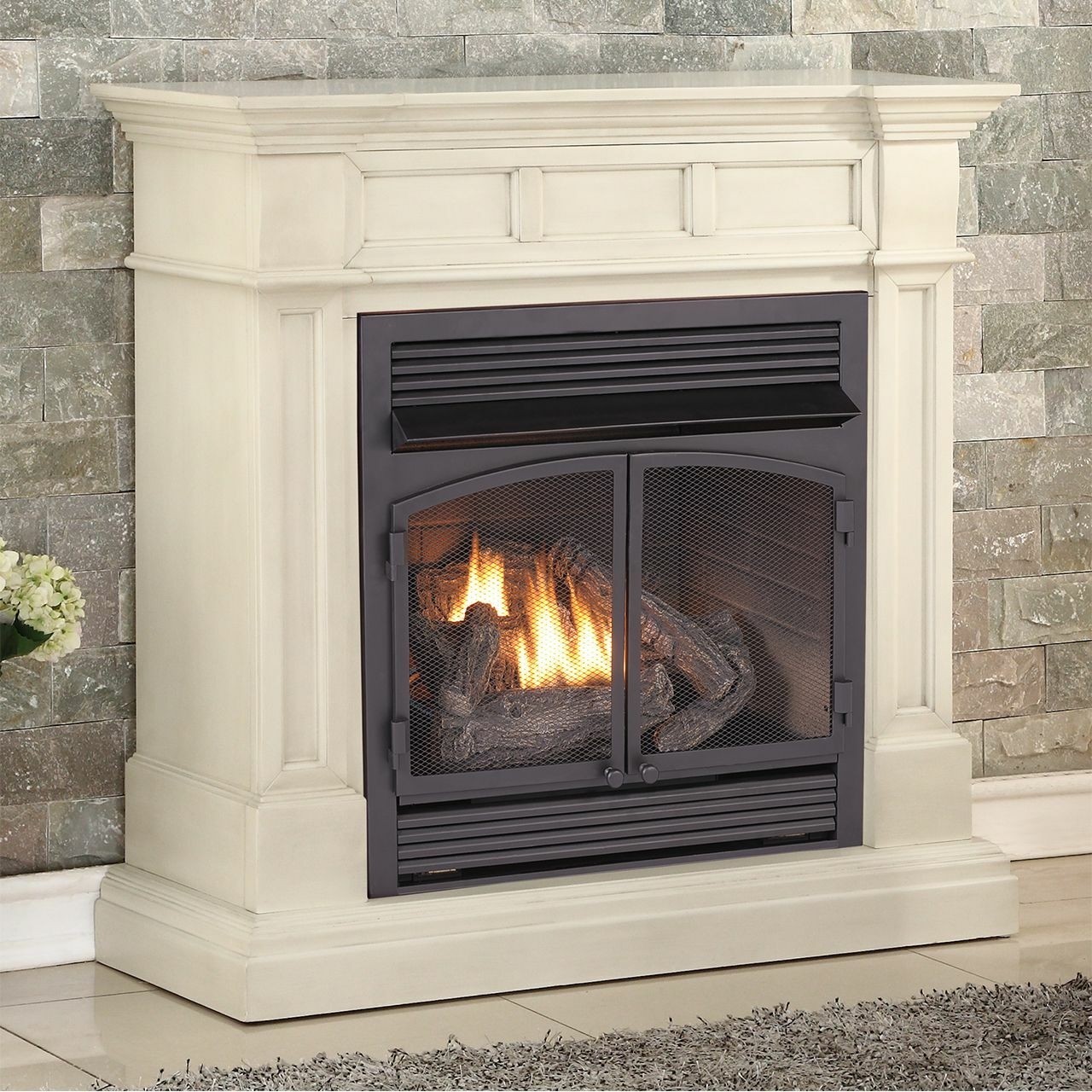Vent Free Freestanding Natural Gas/Propane Fireplace
