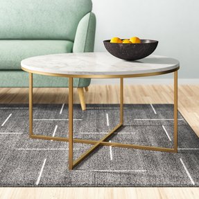 Abdabs Furniture Dark Gold Round Dining Table 120 Cm Wood Metal