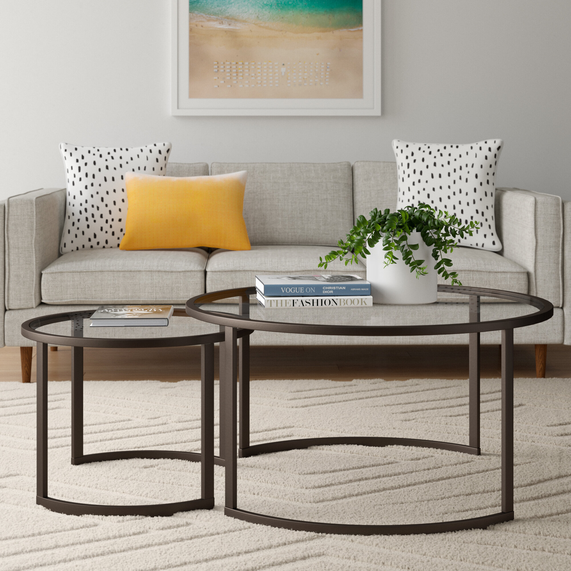 Whitacre Extendable Sled 2 Nesting Tables Coffee Table Set