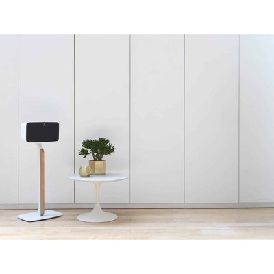 White Oak Solid Hardwood Aluminum Steel Glass Floor Speaker Stand White Oak Solid Hardwood Aluminum Steel Glass Floor Speaker Stand