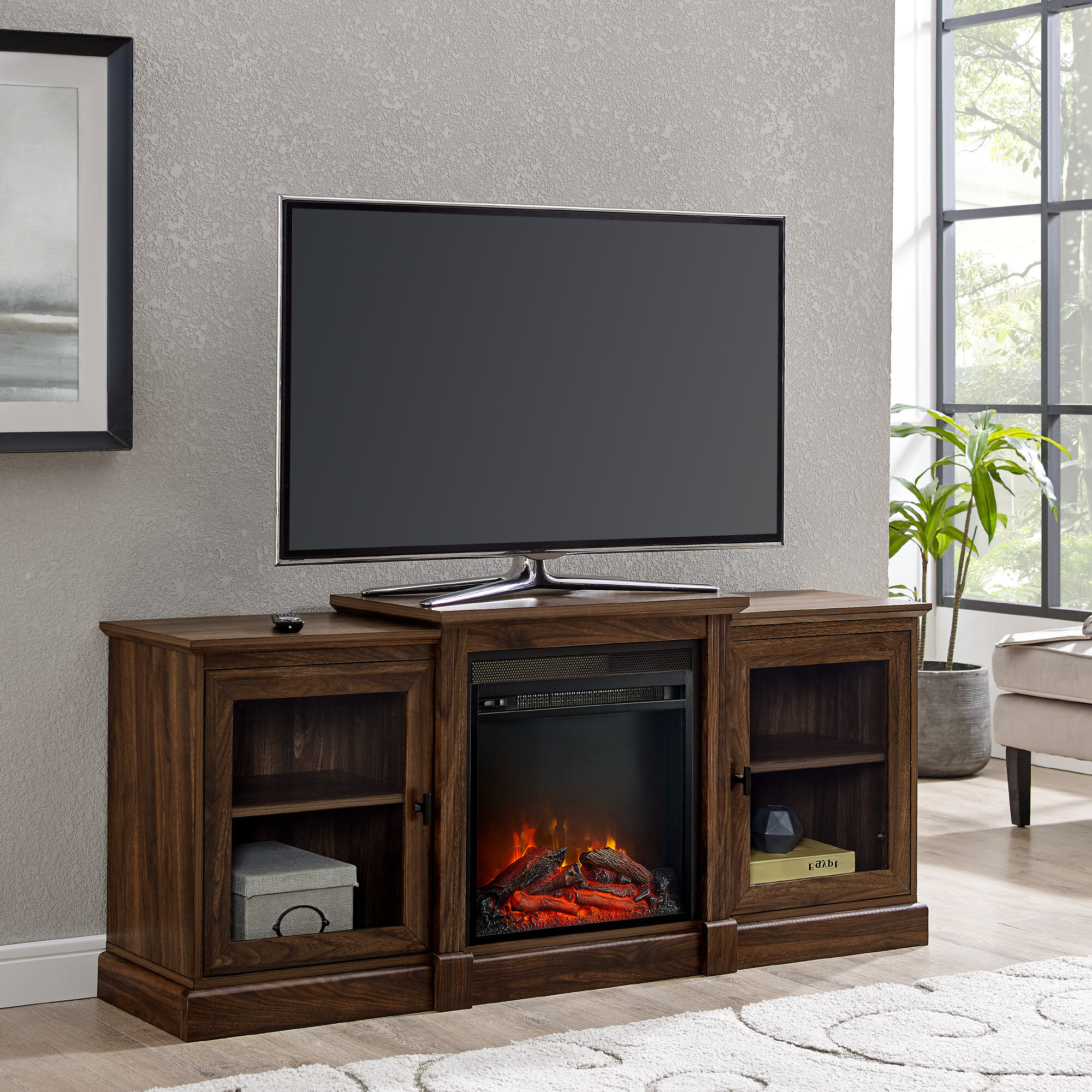 Winterville TV Stand for TVs up to 65" with Fireplace Included