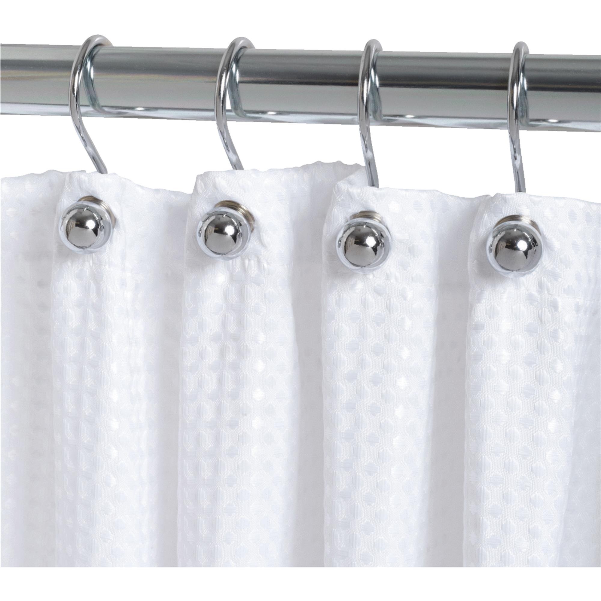 Zenna Home Decorative Ball Circle Shower Curtain Hook (Set of 12)