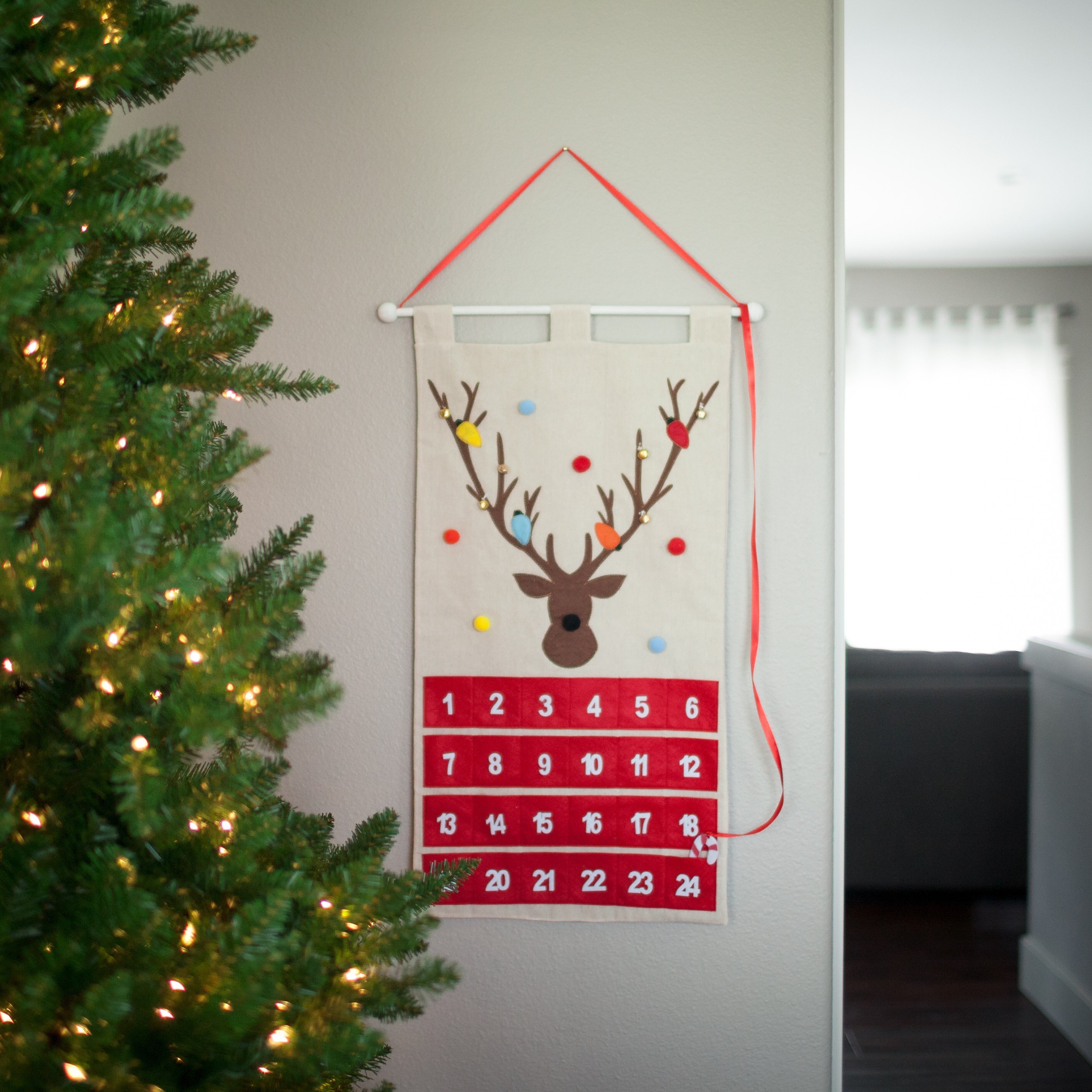 Hanging Advent Calendar With Pockets Customize and Print