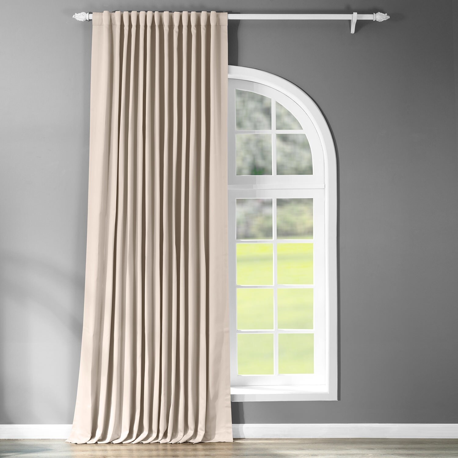 Aldreda Extra Wide Solid Room Darkening Thermal Rod Pocket Single Curtain Panel
