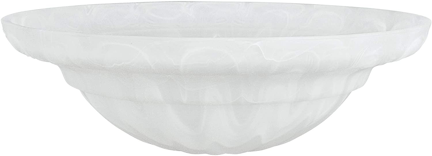 Aspen Creative Alabaster 23091-01 Transitional Style Replacement Torchiere Glass Shade, 5-1/8" high x 15-5/8" Diameter