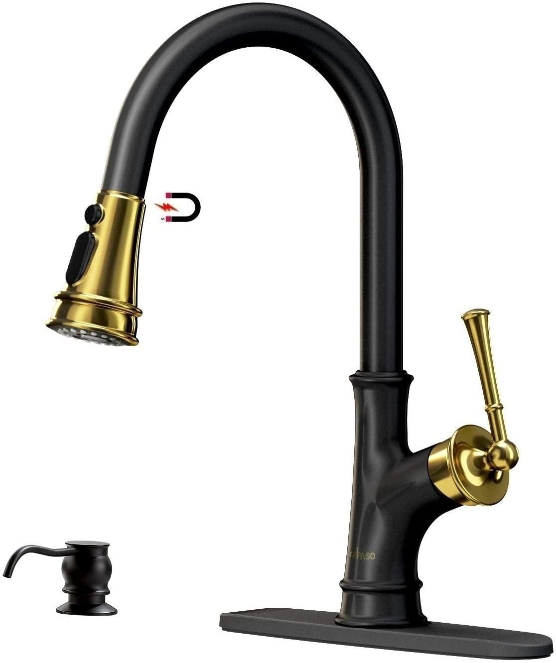 Black And Gold Kitchen Faucet 