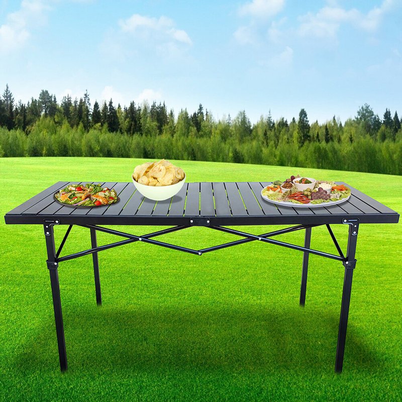 Black Classic Plastic Rectangular Table