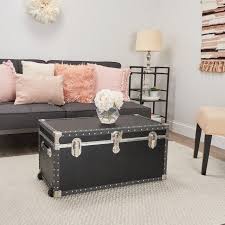 Black Manufactured Wood Camp Trunk Black Manufactured Wood Camp Trunk