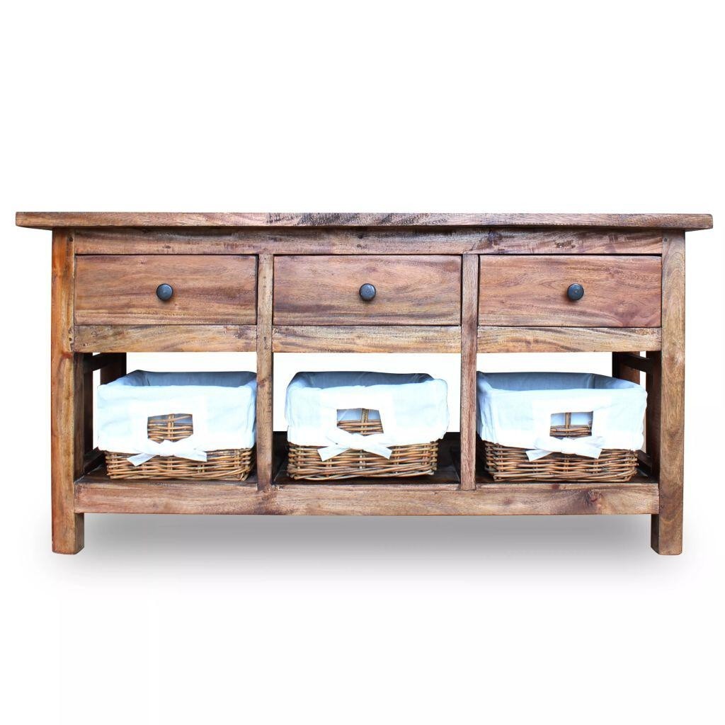Brosnan 39.4" Wide 3 Drawer Wood Buffet Table
