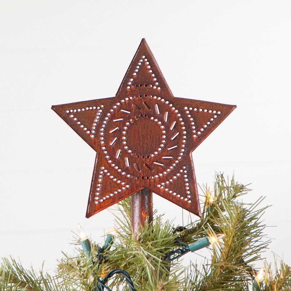 Brown Wooden Star Tree Topper