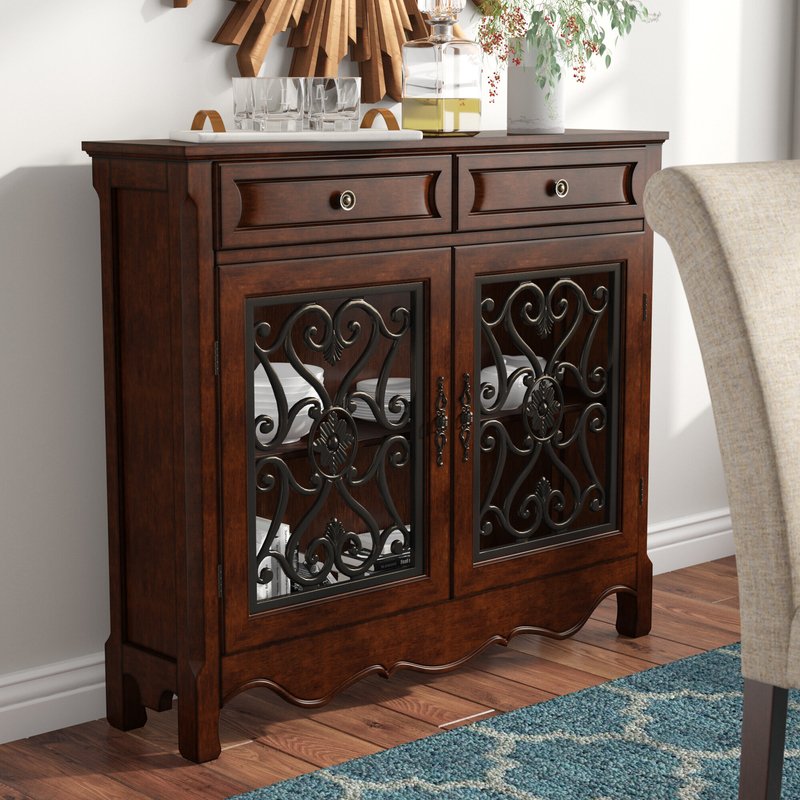 Classic Two Glass Door Kitchen Cabinet