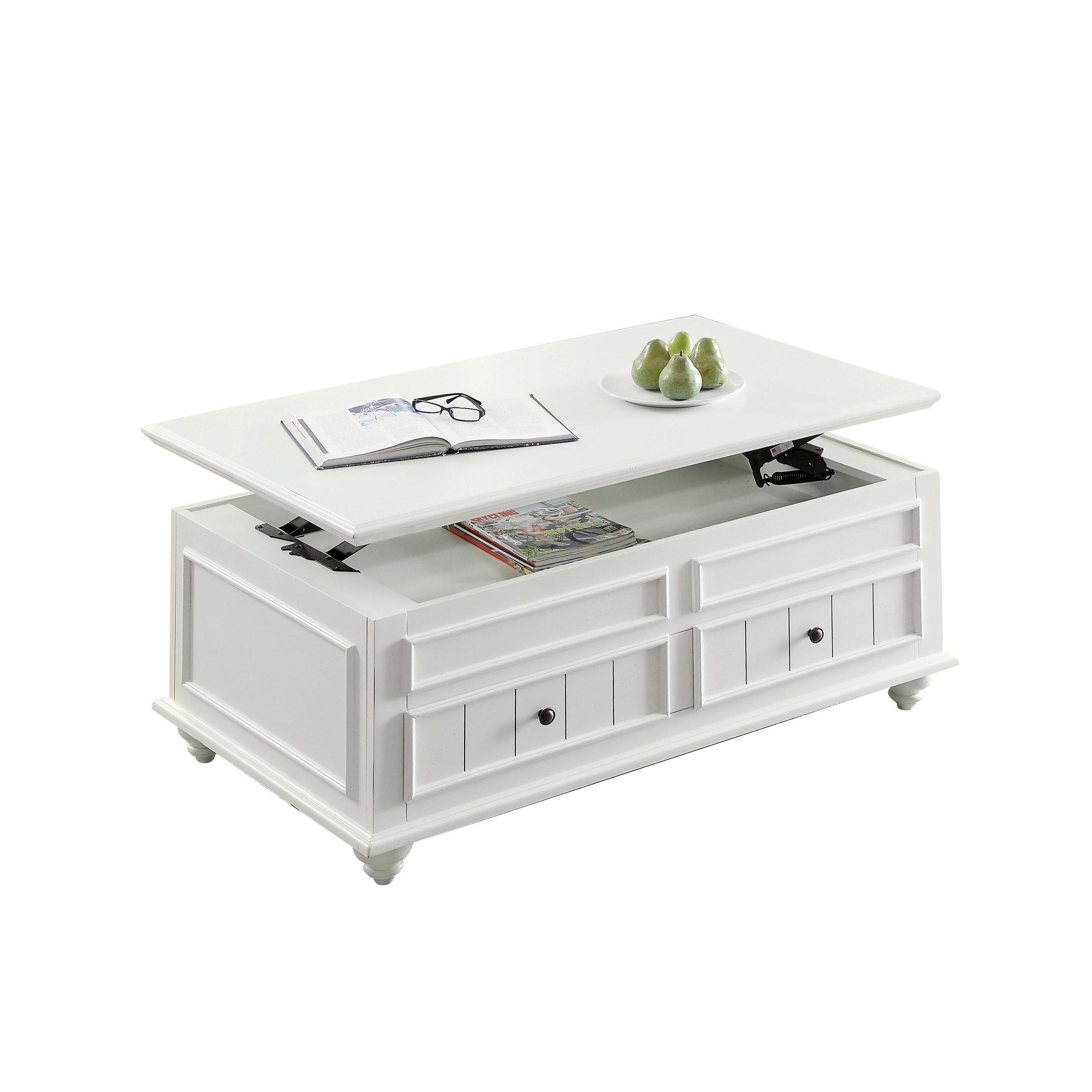 Coffee Table with Lift Top in White