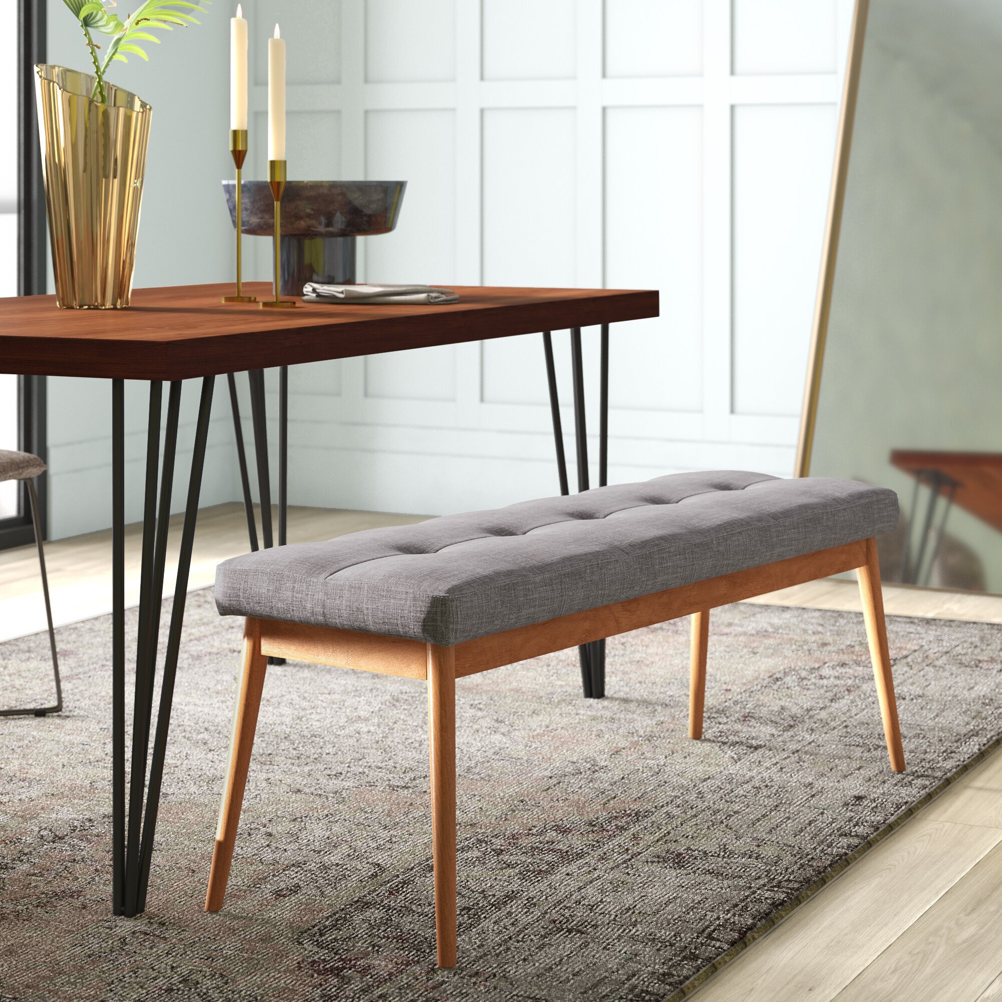 Contemporary best sale dining bench