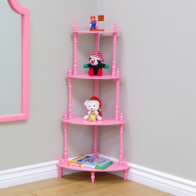 Corner Pink Kids Bookcase