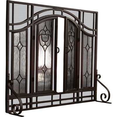 Decorated Single Panel Steel Fireplace Screen Decorated Single Panel Steel Fireplace Screen