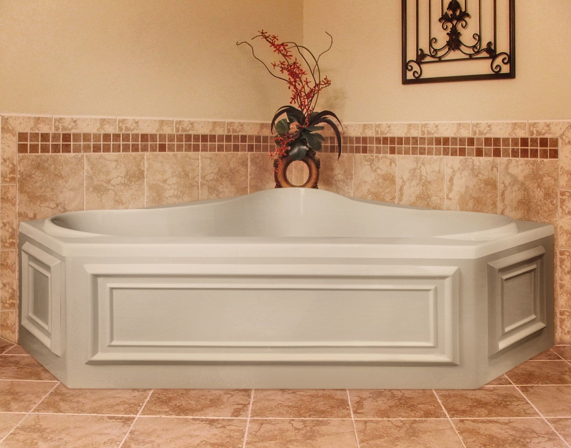 Designer 60" x 60" Corner Whirlpool Acrylic Bathtub