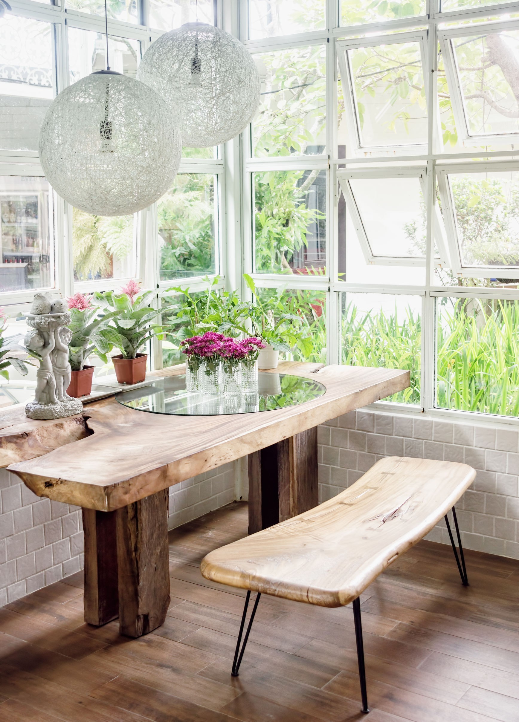 Formal dining deals table with bench