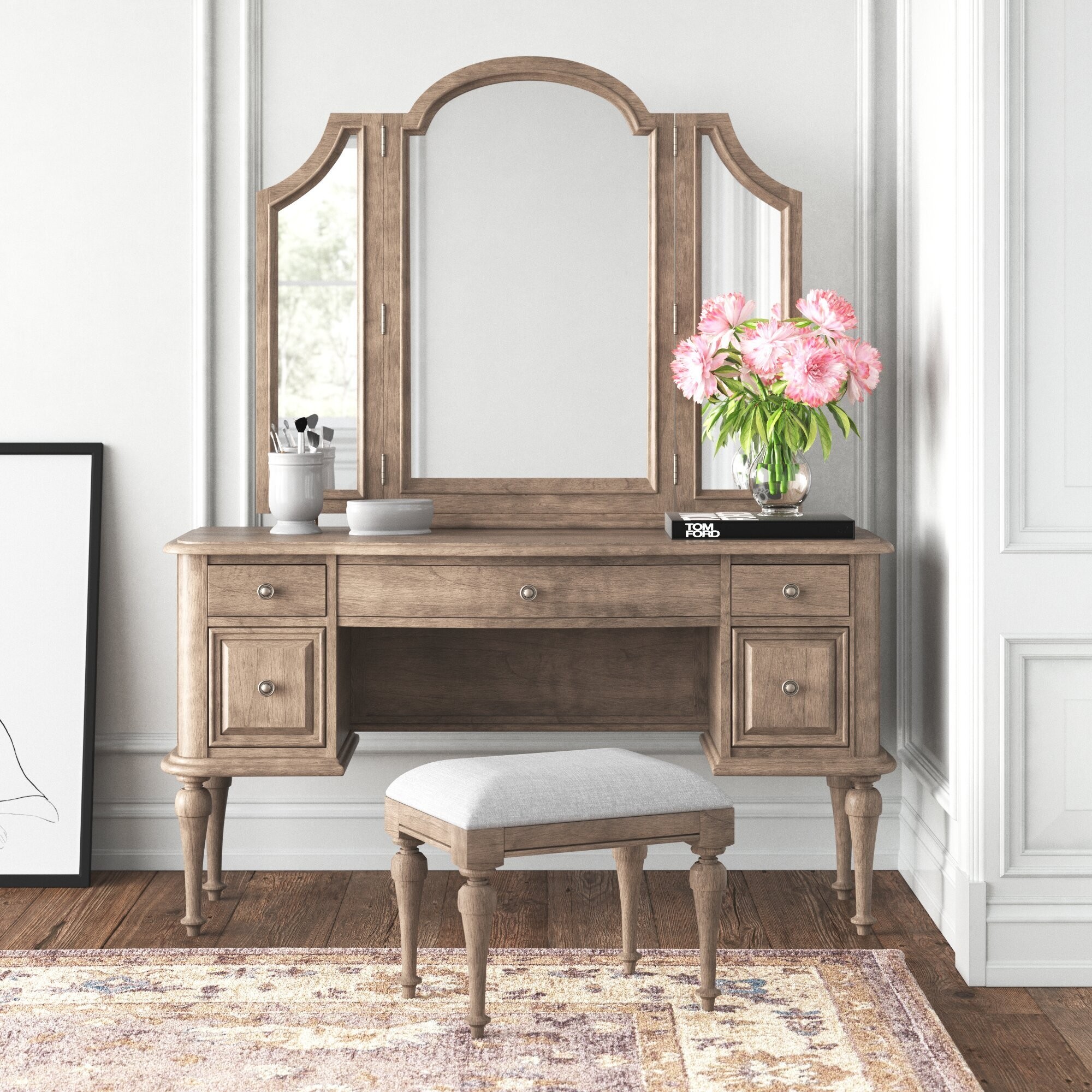 Driftwood Gray Vanity With Mirror