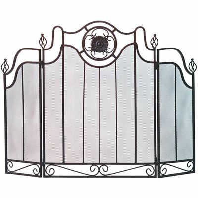 European Style 3 Panel Iron Fireplace Screen European Style 3 Panel Iron Fireplace Screen