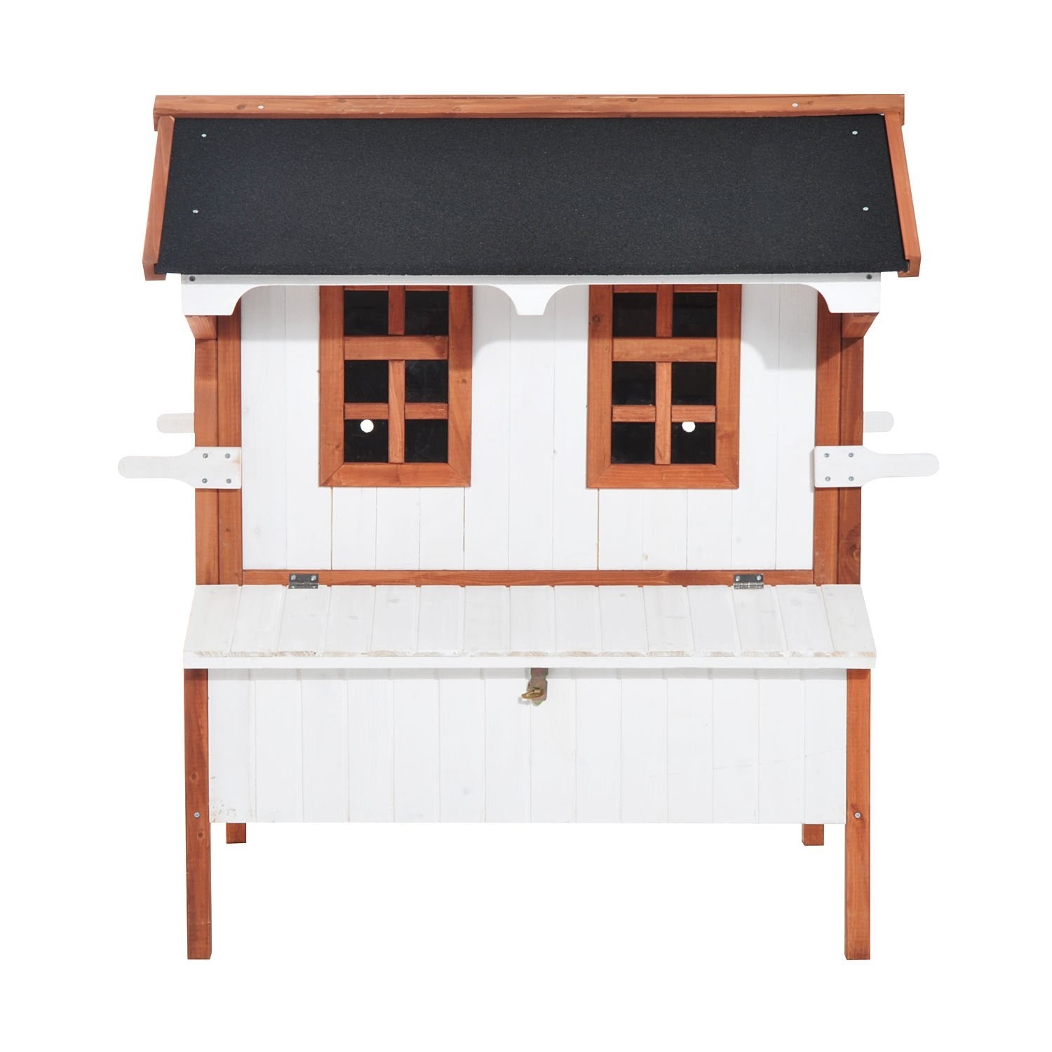 Gennessee Wooden Cottage Raised Portable Backyard Chicken Coop with Nesting Box