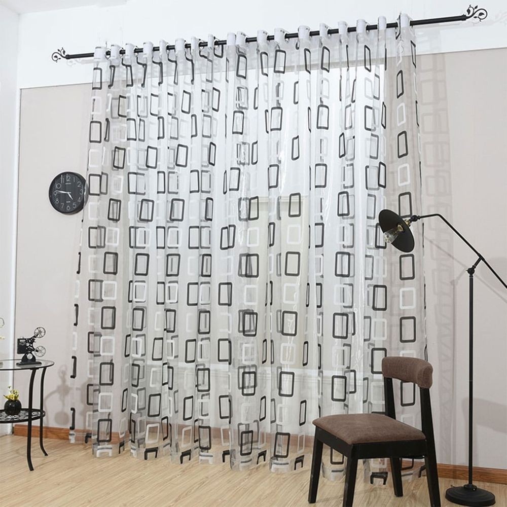 Geometric Sheer Single Curtain Panel