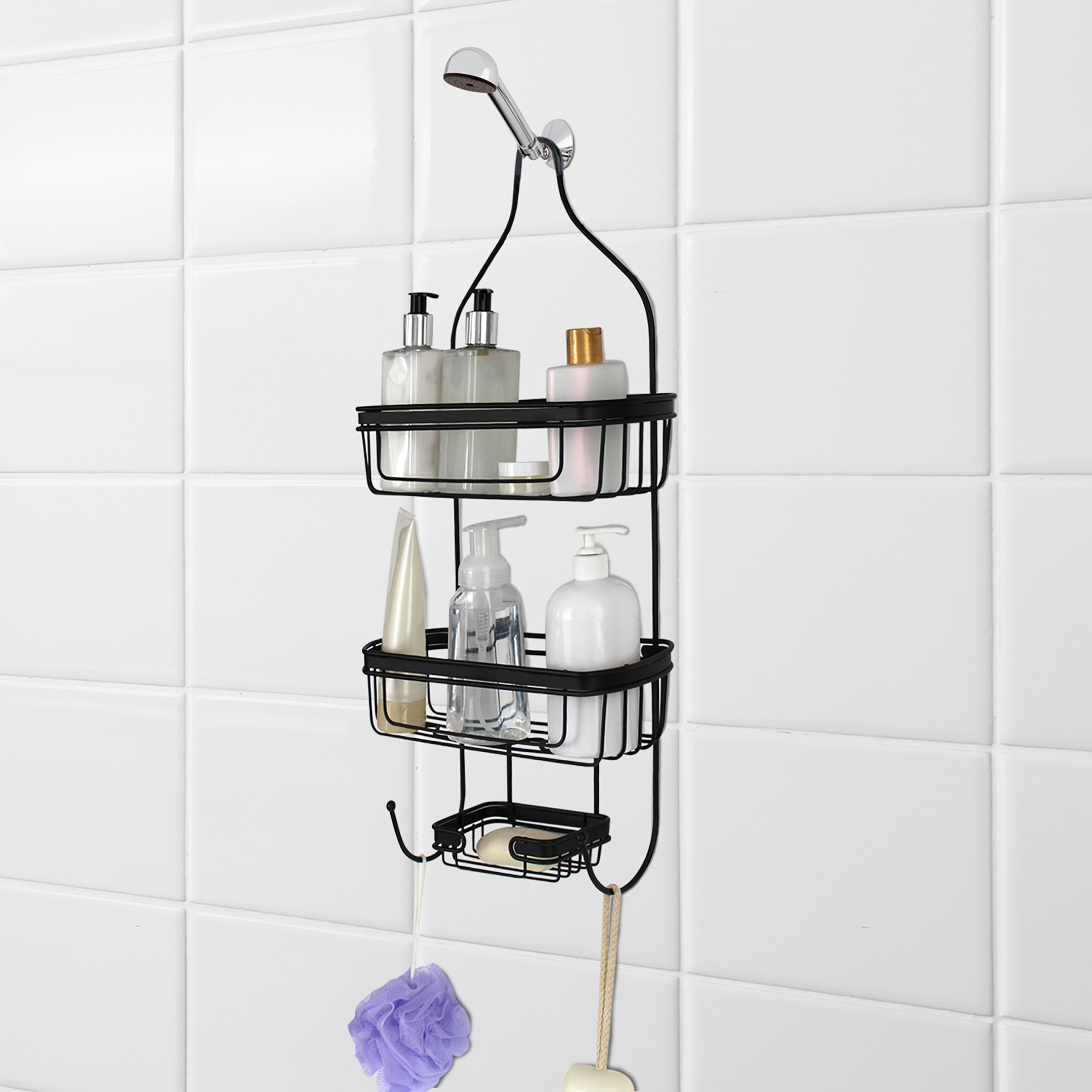 Dracelo 3-Pack Adhesive Stainless Steel Corner Shower Caddy