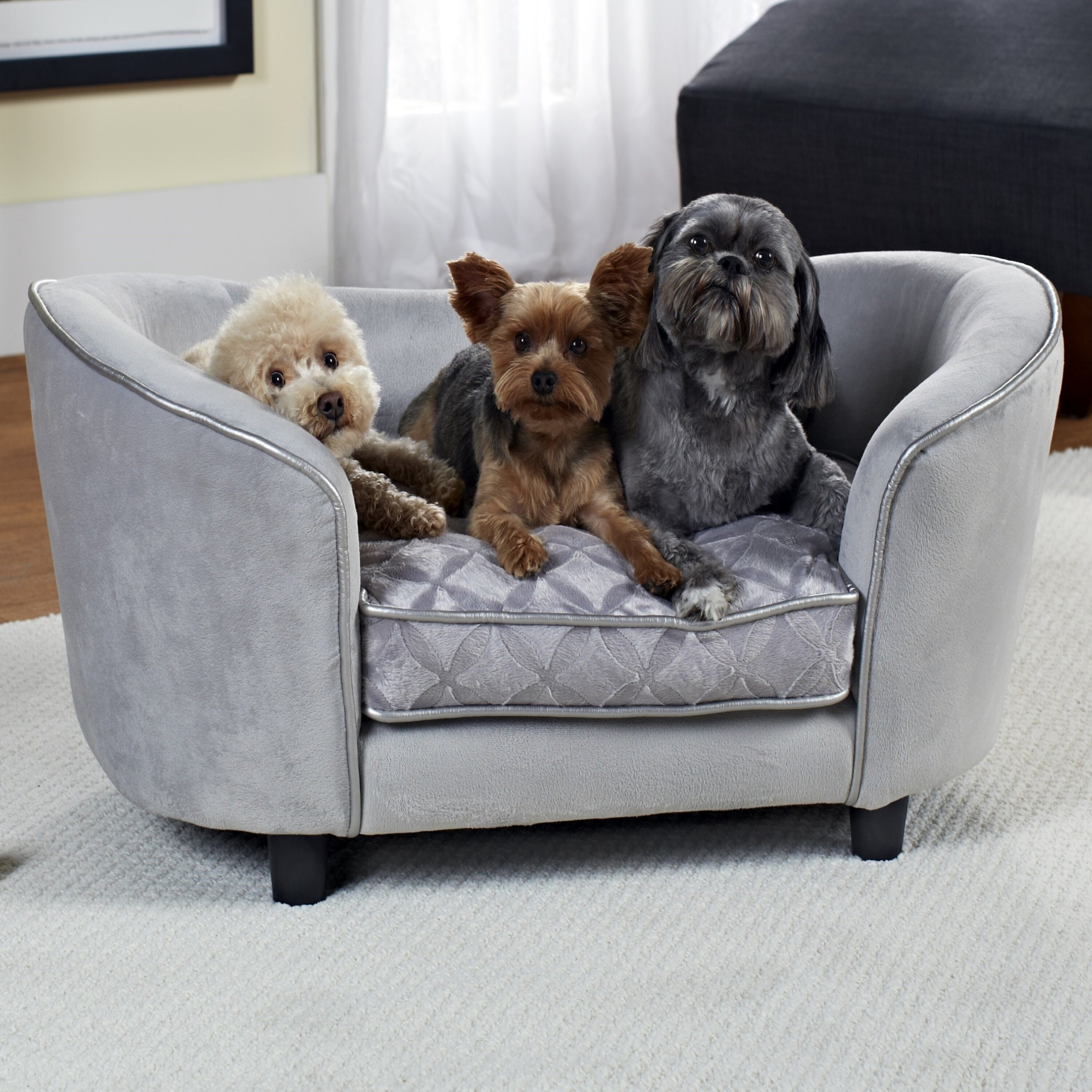 How To Choose A Sofa Dog Bed Foter   Gray Traditional Polyester Dog Sofa 