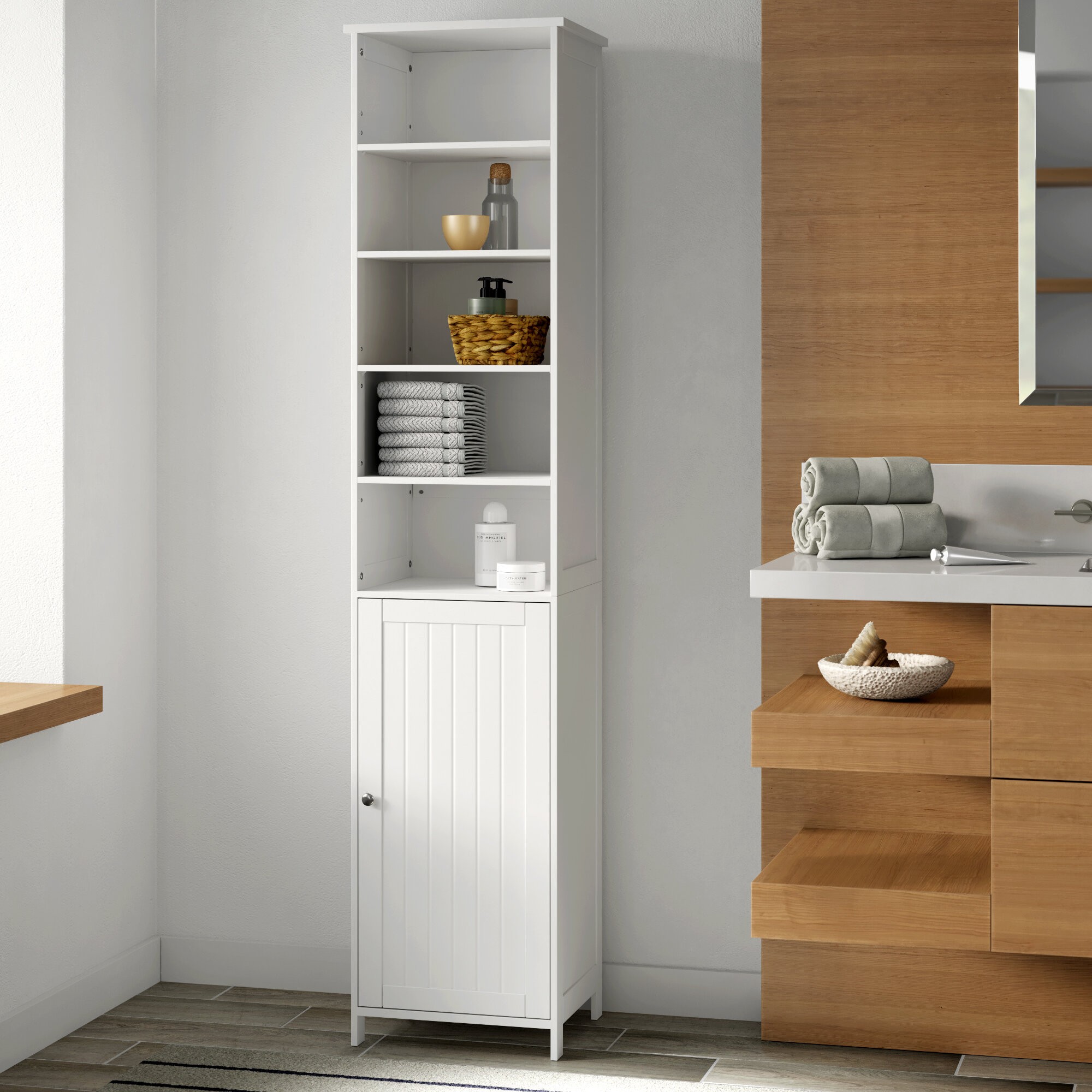 contemporary large tall bathroom storage cabinet