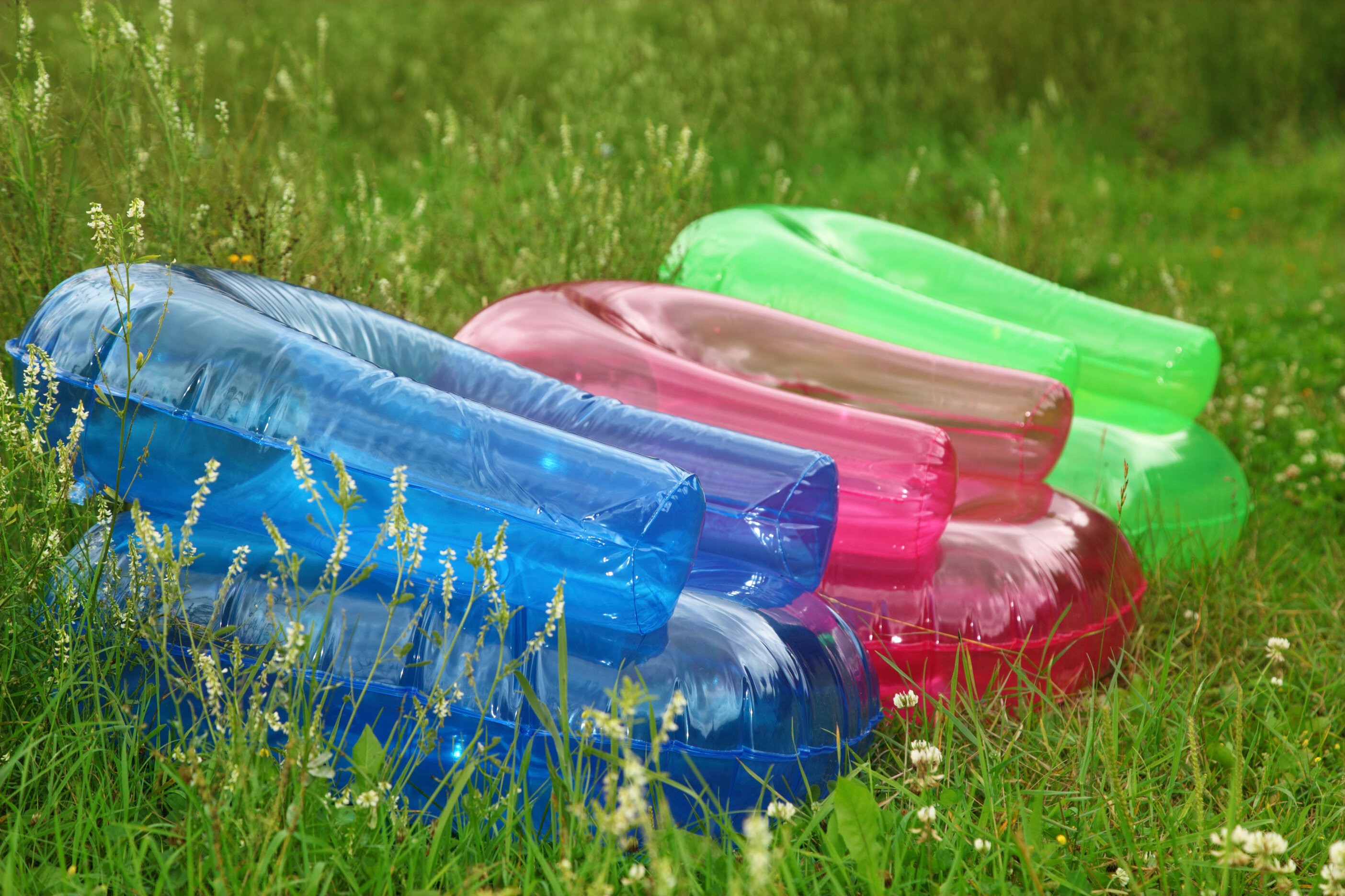 Inflatable Armchairs On Lawn