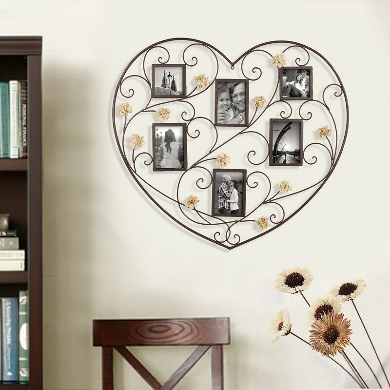Isai Decorative Iron Heart Picture Frame Collage