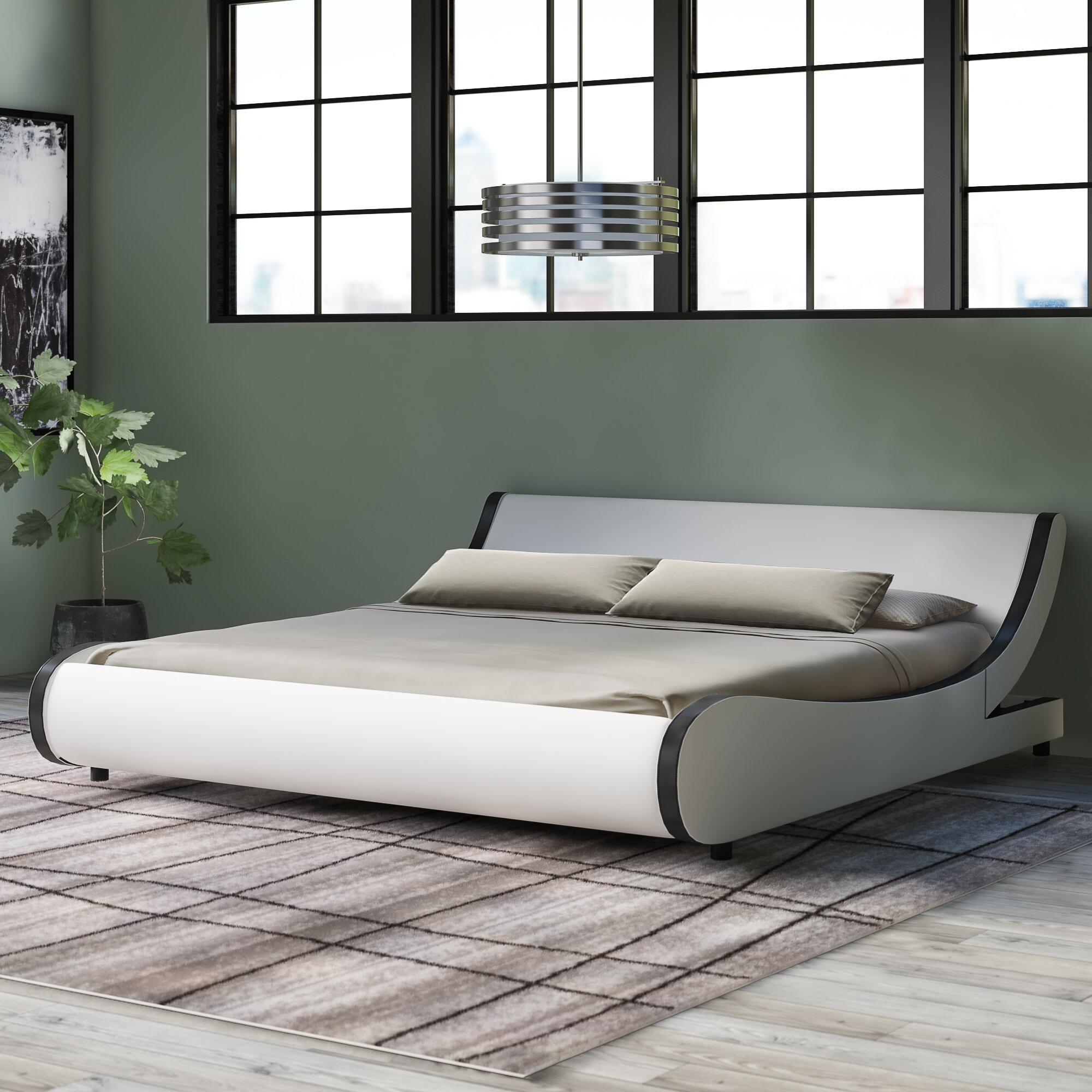 Karr Upholstered Low Profile Platform Bed