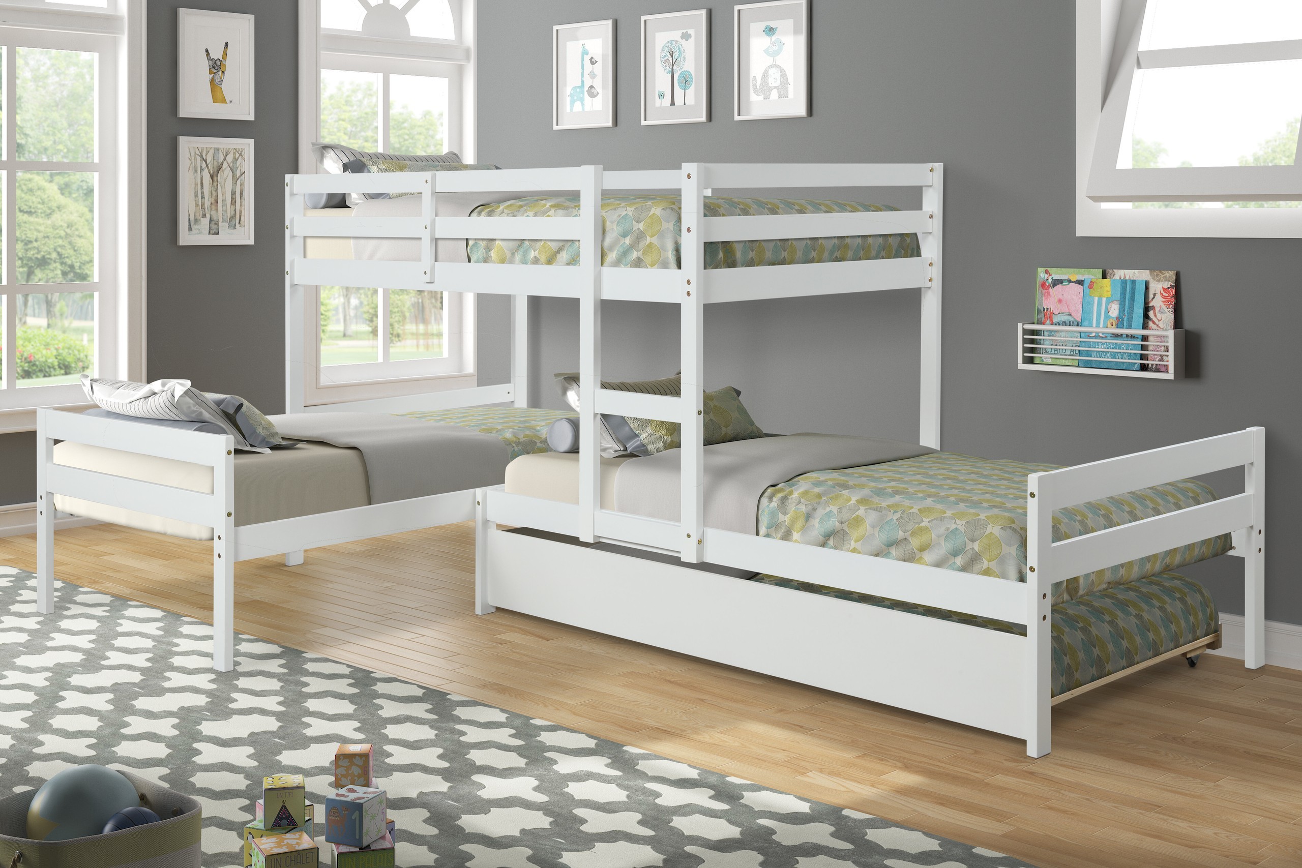 White Triple Bunk Bed With Storage Drawers 50 75 Off - vrogue.co