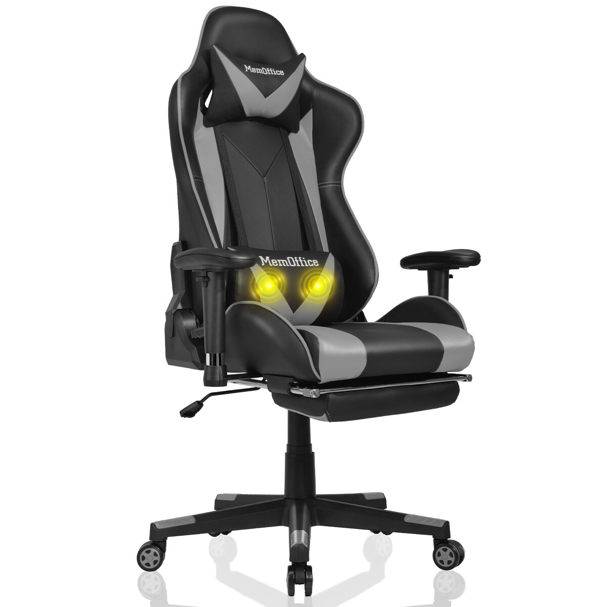 Massage Racing Game Chair with Footrest