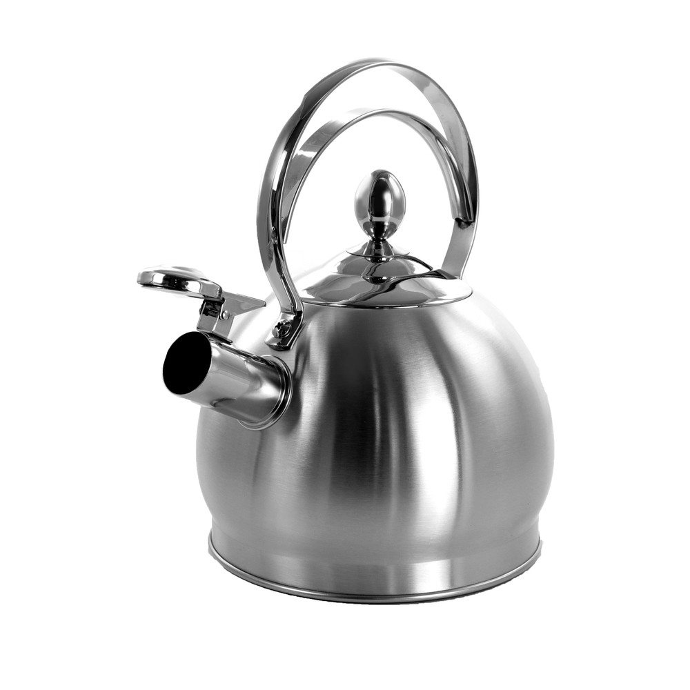 Black 【2.8 Quart】Stove Top Whistling Tea Kettle-Surgical Stainless Steel Teakettle Teapot with Wooden design Cool Touch Ergonomic Handle